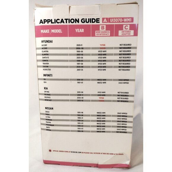 Scosche Car Stereo Dash Kit Hyundai-Kia-Nissan 1993-2011 New UI3070-WM1 - Picture 3 of 5